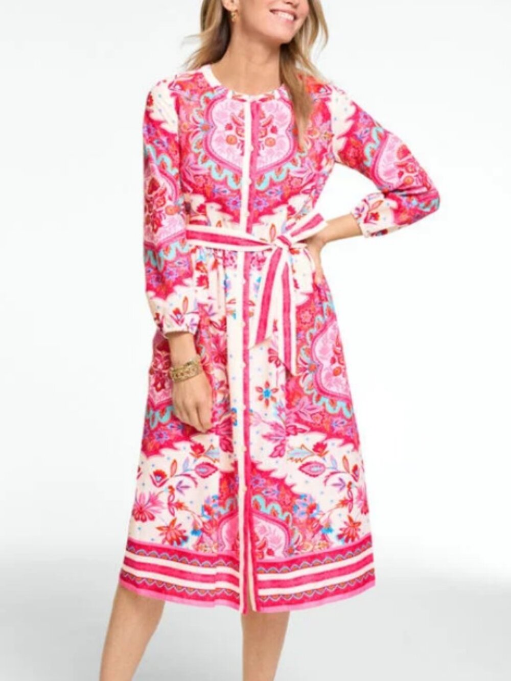 NWT Talbot Dress Long Sleeves With Tie Waist